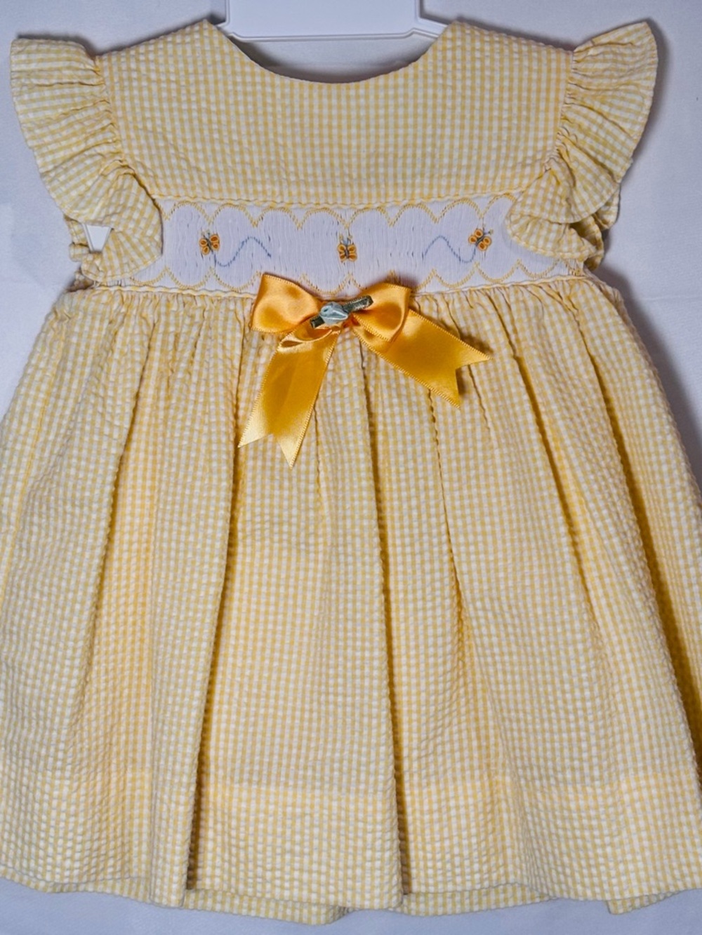 Nursery Rhyme Yellow Gingham Baby Dress